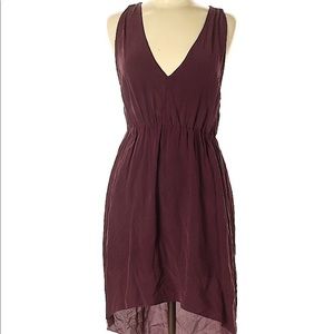 Babaton 💯 silk purple sleeveless vneck dress M